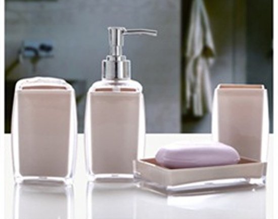 Badkamer Zeepdispenser Set Rose Gold Kit Badkamer Accessoires Sets Luxe Compleet Keramische Toilet Zeepbakje Tandenborstelhouder Shampoo Pomp Dispenser Fles Badkamer Accessoire Set (MGJ-Set4