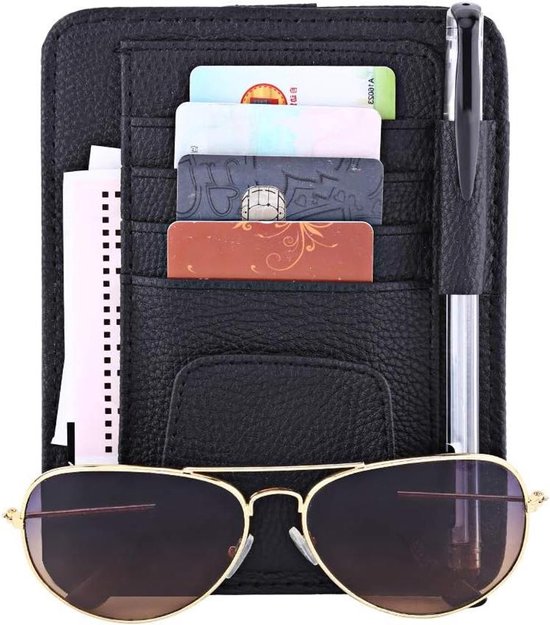 Auto Zonneklep Organizer, Caddy, zwart, PU-leer, 31 x 15,5 cm, 3 kg