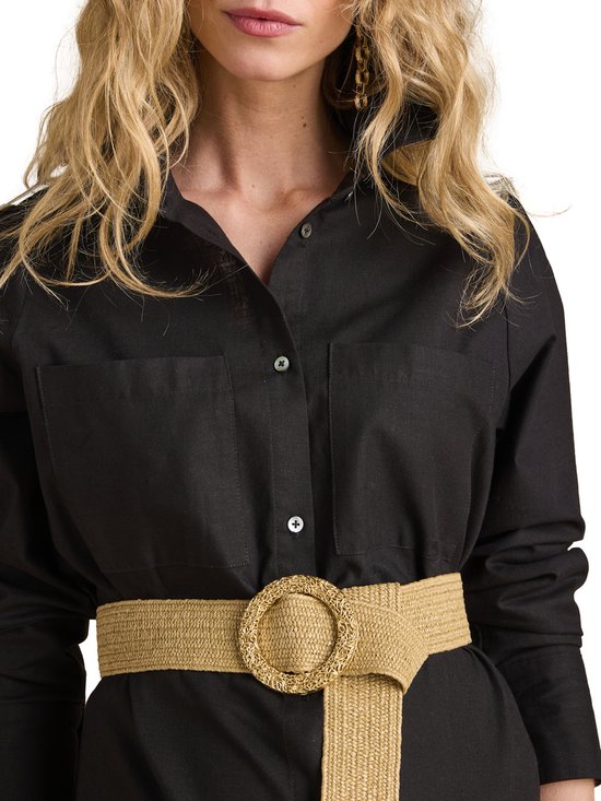 ENVIE DE FRAISE Robe chemise longue en lin mélangé grossesse et allaitement coton effet lin