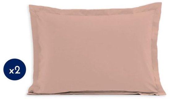 Set de 2 taies d'oreiller - LOVELY HOME - LH71619 - 60 x 80 cm - Rose