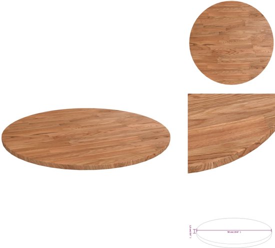 vidaXL Plateau de table - Bois de chêne - 50 x 1,5 cm - Design rustique - Partie de table
