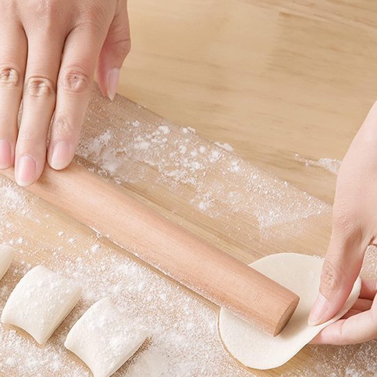Siliconen deegroller met houten handvat - Anti-aanbaklaag - 305 cm - Voor het bakken