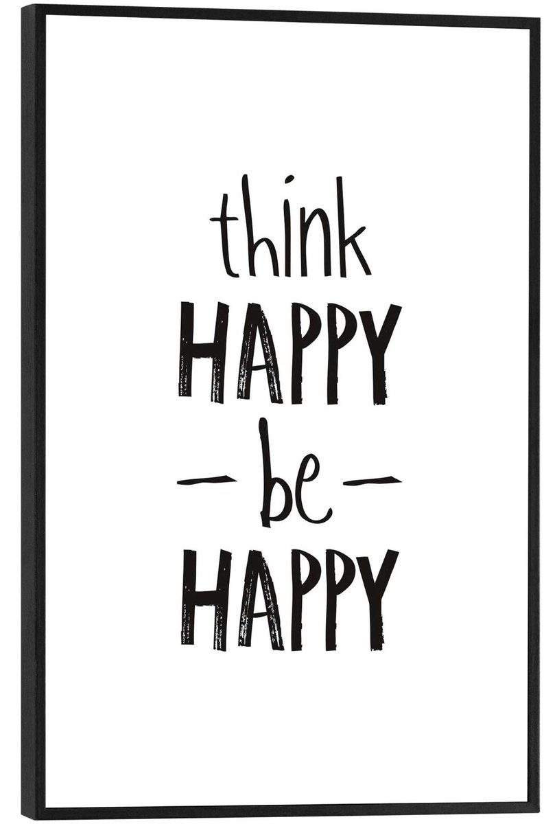 Schilderij Think happy, be happy - 30 x 20 - Hout - REINDERS