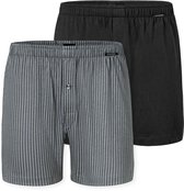 Schiesser 2 PACK Boxershorts - Boxershorts Multipacks Heren Onderbroek - zwart, grijs