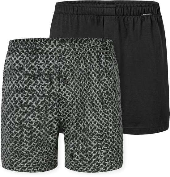 Lot de 2 Boxers Schiesser en jersey uni motif avion en papier marron - Boxers pour homme - Noir