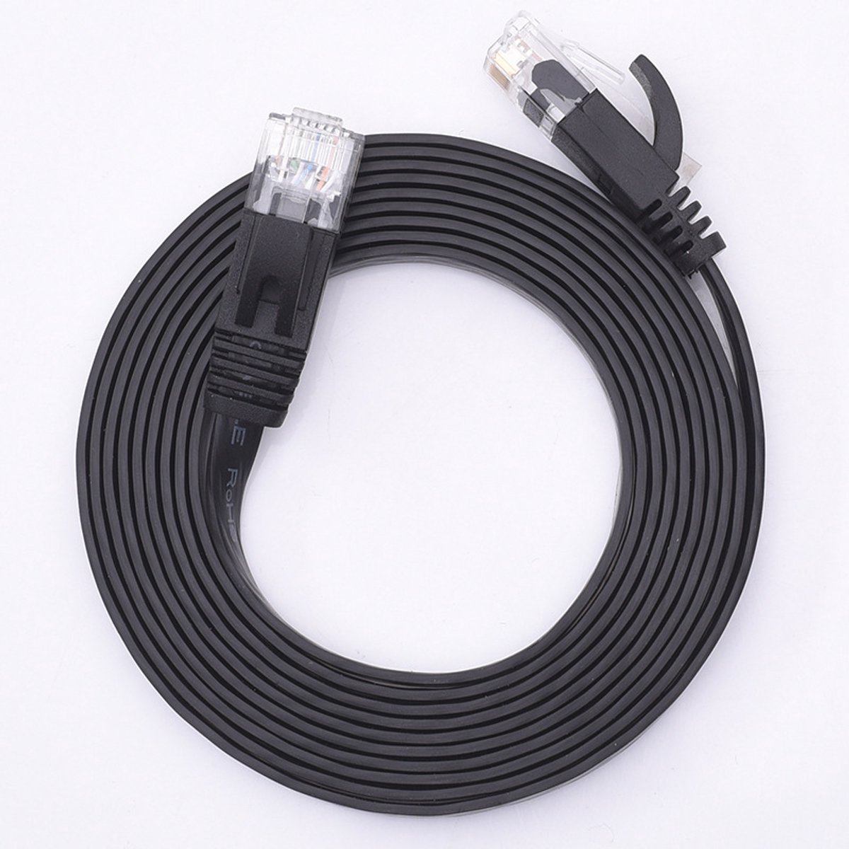 Internetkabel - 3 meter - CAT6 - Ultra dunne Flat Ethernet kabel - Netwerkkabel (1000Mbps) - Zwart - UTP kabel - RJ45 - UTP kabel