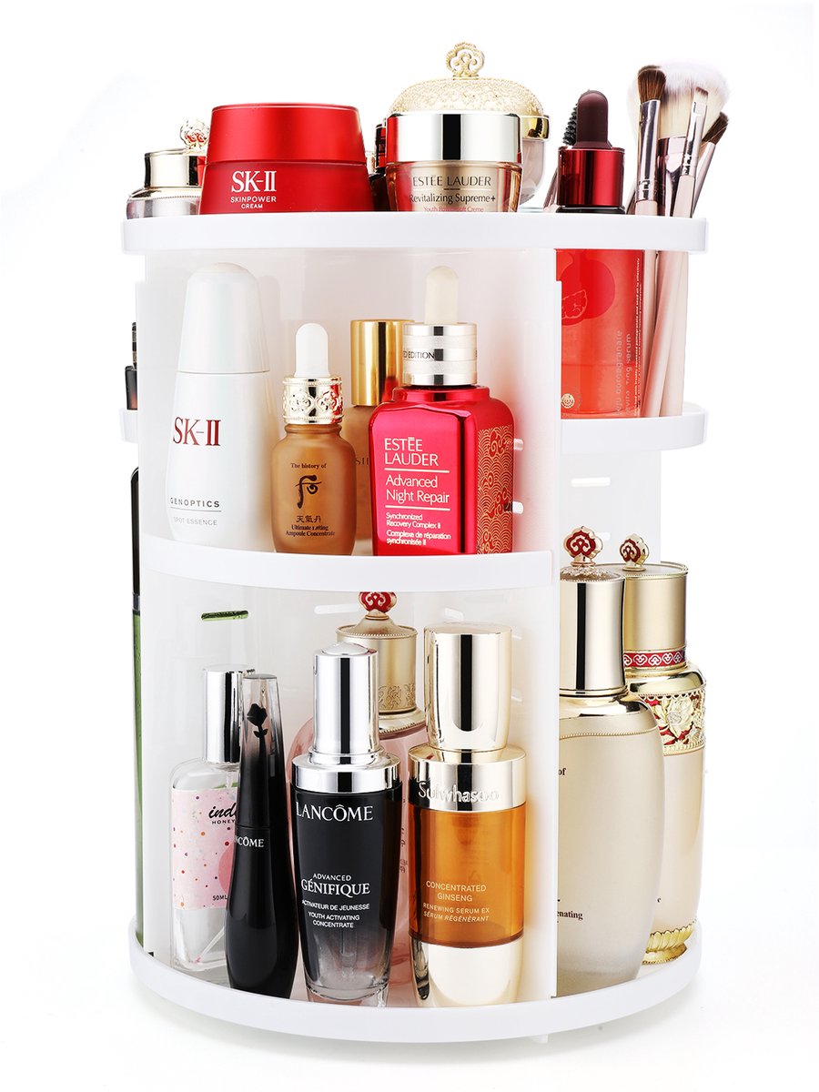 Behave Make Up Organizer - Skincare Organizer - Organizer Make Up - Wit - 360º Draaibaar