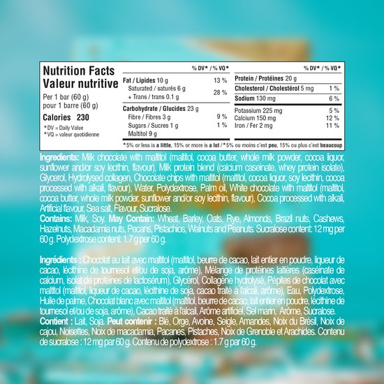 Grenade Protein Bar Chocolate Chip Salted Caramel 20g Protein - Doos 12x 60g - 720g - Eiwitrepen voor Twee Weken - Eiwitten voor Spieren - Sportvoeding - Tussendoortjes — afbeelding 5