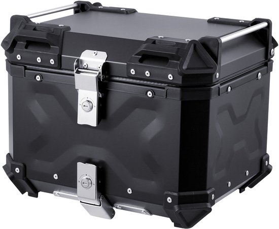 Motortopkoffer, 45 l, waterdicht, uitneembaar met slot en kussen，Aluminiumlegering，Universele pasvorm