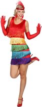 Jaren 20 Danseressen Kostuum | Charleston Raving Twenties Regenboog | Vrouw | Small | Carnaval kostuum | Verkleedkleding