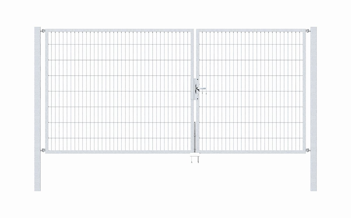 Alberts 647995 Dubbele poort Flexo met toebehoren, thermisch verzinkt, breedte 350 cm, hoogte 160 cm