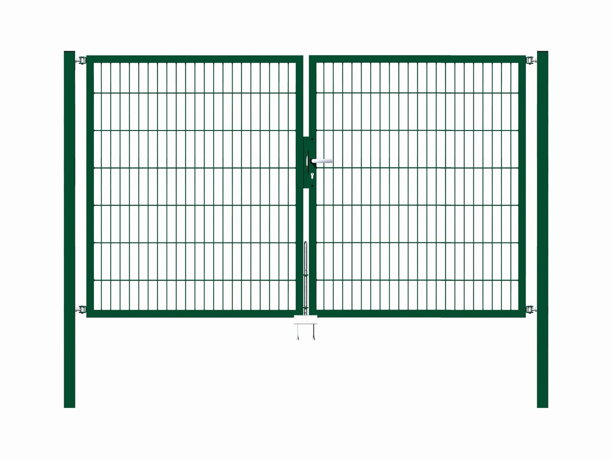 Alberts 648183 Dubbele poort Flexo met toebehoren, groen, breedte 250 cm, hoogte 140 cm