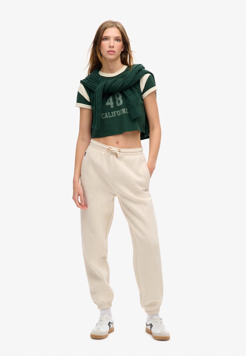 Superdry Essential Logo joggingbroek met enkelboorden Dames Broeken Light Oat Marl