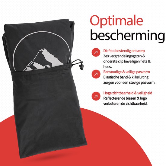 Hikemeister ® Fietsbeschermhoes - fietshoes voor 2 fietsen waterdicht met 6 Anti-Diefstal Ringen - twinnyLoad fietshoes- Zwart 300D van Hikemeister — afbeelding 3