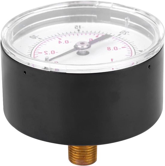 Produktbild von Vakuummeter – 50 Mm, -1-0 Bar / -30-0 InHg, 1/8 Zoll BSPT, Bodenanschluss, Für Wasser, Öl, Luft