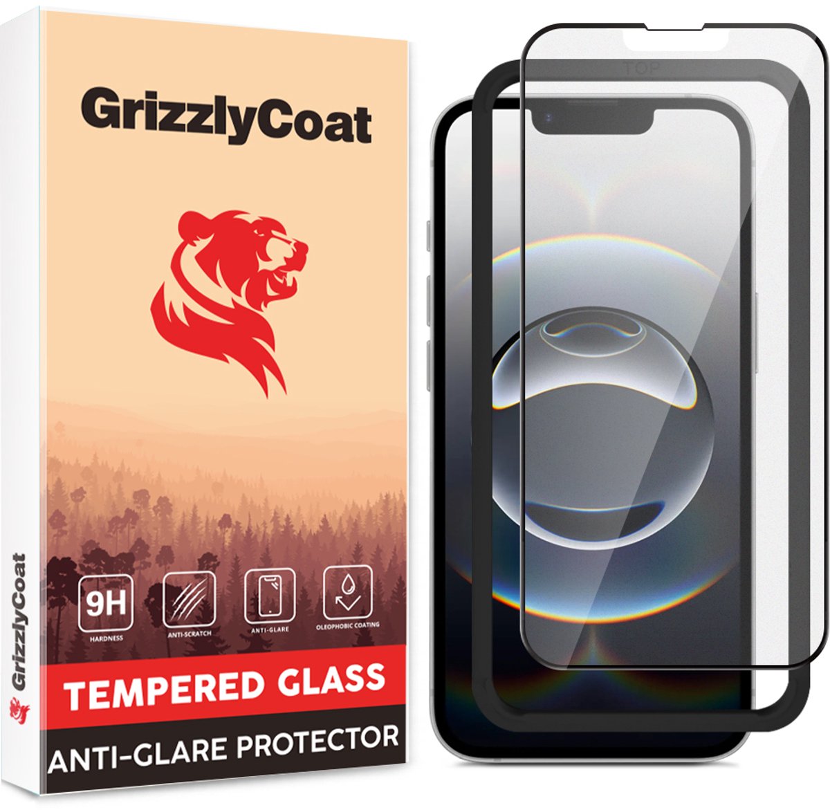 GrizzlyCoat Screenprotector geschikt voor Apple iPhone 16e Glazen | GrizzlyCoat Easy Fit Screenprotector Anti-Glare - Case Friendly + Installatie Frame