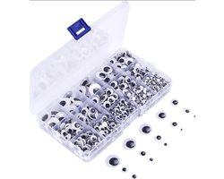 Set van 1088 stuks Wiebeloogjes - Googly Eyes - Knuffel oogjes - Knuffels Maken - Ogen Poppen en Knuffels - Zelfklevende Hobby Oogjes - LOUZIR