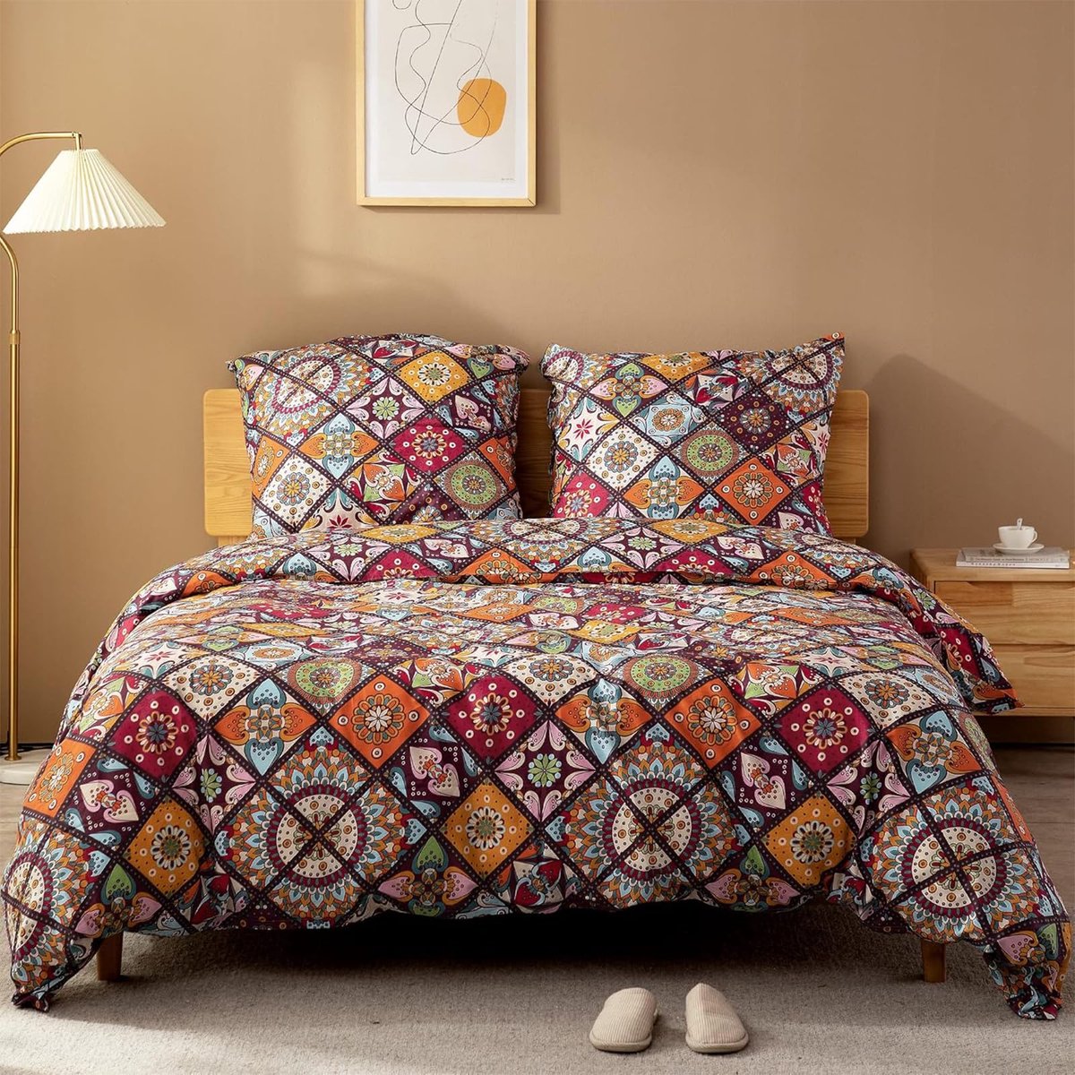 My Ninki ® Superzachte Boheemse Katoenen Beddengoed Set met Ritssluiting en Kussenslopen 220 x 240 cm