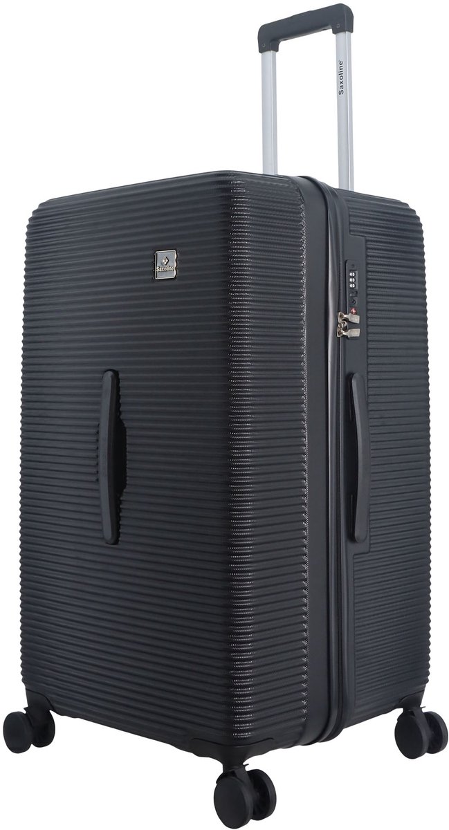 Saxoline - Twist Trunk | Harde Koffer / Trolley / Reiskoffer - L - Zwart - Zwart / Large