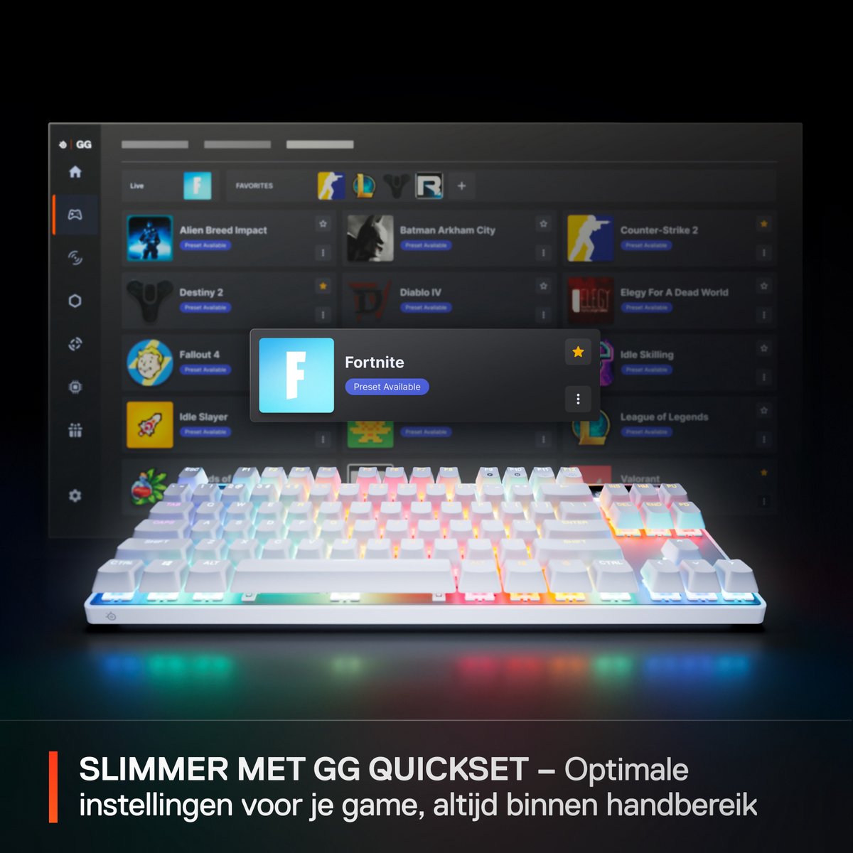 SteelSeries Apex Pro TKL Gen 3 - Mechanisch Gaming Keyboard - Wit thumbnail 3