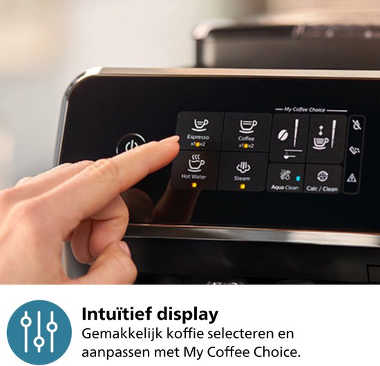 Philips 2200 Series - Espressomachine - 2 Soorten Koffie & Heet water - Melkopschuimer voor Cappuccino - Keramische molen - Volautomatisch - Zwart - Koffiemachine met bonen - EP2220/10