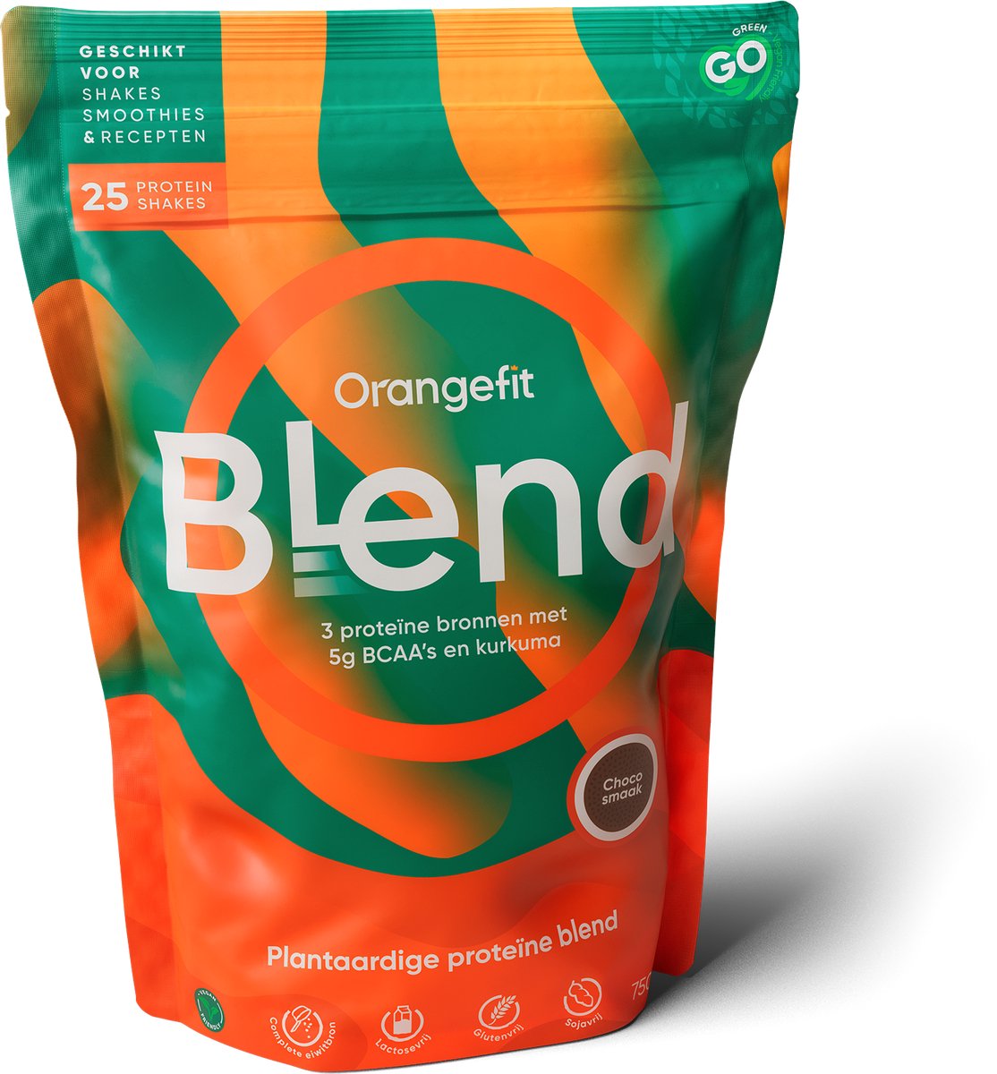 Orangefit Blend Prote?ne Poeder / Vegan Prote?ne Shake - 750g (25 shakes) - Vanille - 3 Eiwitten - Pre / Post Workout