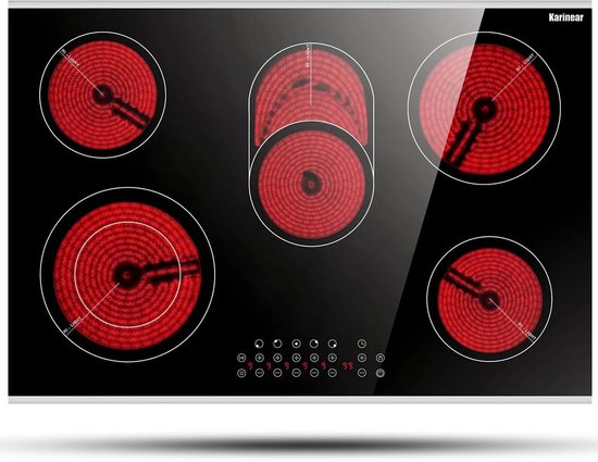 Inductie kookplaat - Induction Hob - Induction Cook Top - Inductie Fornuis - Elektrische Brander - 30 Inch Elektrische Kookplaat - 5 Branders - Keramische Kookplaat - Inbouw Elektrische Stralingskookplaat - 8400W - Zwart