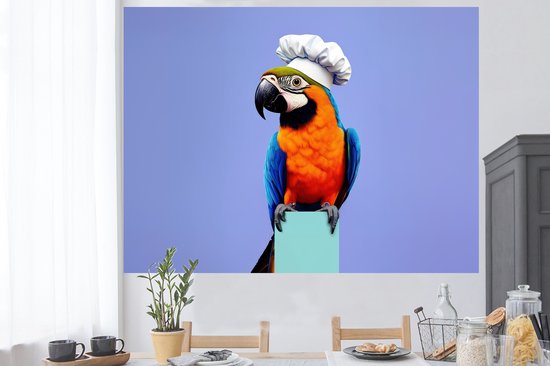 Muurstickers - Sticker Folie - Papegaai - Koksmuts - Vogel - Leuk - 160x120 cm - Plakfolie - Muurstickers Kinderkamer - Zelfklevend Behang XXL - Zelfklevend behangpapier - Stickerfolie