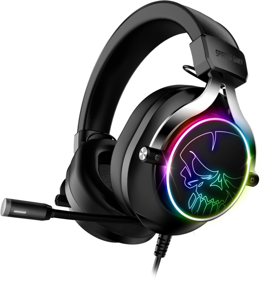 Spirit of Gamer XPERT-H600 Gaming Headset - Gaming Koptelefoon - 7.1 Virtual Surround - RGB Verlichting - 50mm Drivers - Multiplatform PC/PS5/PS4/Xbox/Switch Compatibel