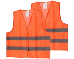 B-Tech Veiligheidshesje - 2x - Oranje - one size - met Reflectie - Veiligheidsvest - Reflectievest - Veiligheids