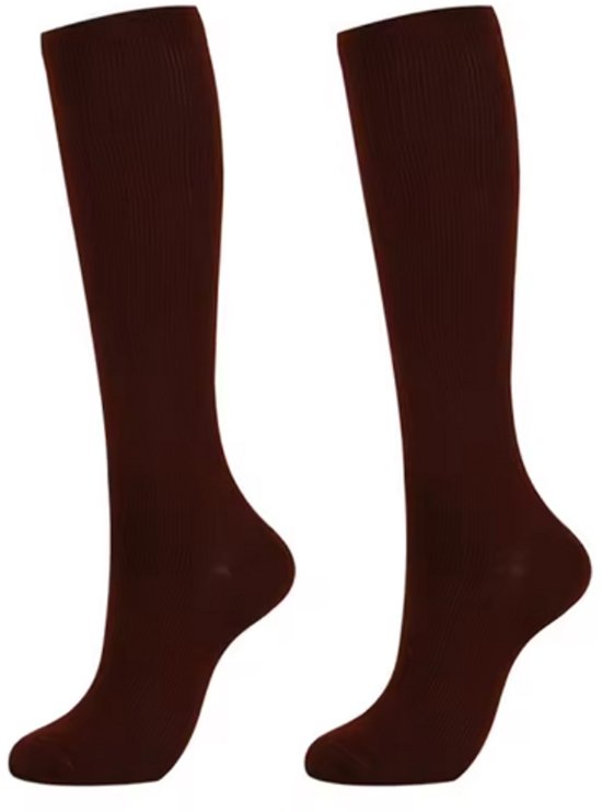 Compressiekousen - Steunkousen - Duopack - Man - Donkerbruin - Maat L/XL