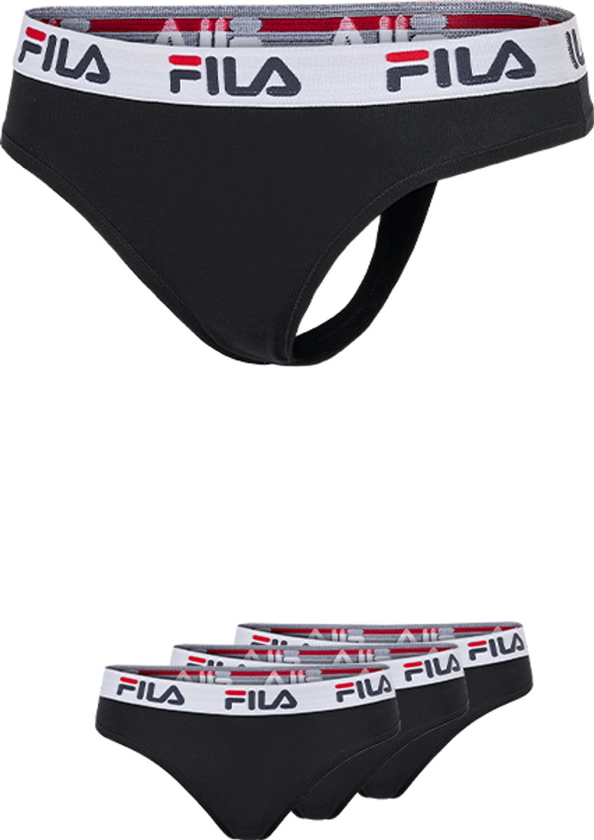 FILA - Urban String | 3-Pack | Damesstring | Maat S - Zwart