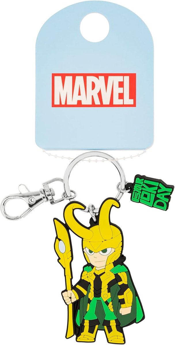 Avengers Loki Silicone Green and Yellow Keychain