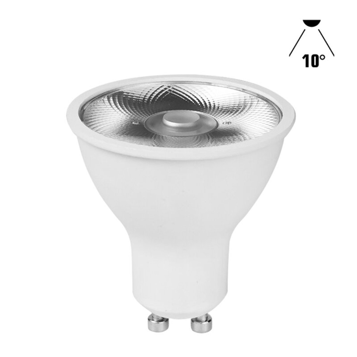 LEDmaxx LED GU10 6W 435lm 6500K daglicht | 10° Spot | Niet-Dimbaar | GU10 | Dag Licht | 6 watt | 15.000 Branduren
