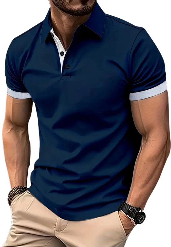 Nivard Golf Shirt Heren - T-shirt - Golfkleding - Golfen - Golf Accessoires - Polo Shirt - Marineblauw - Maat M van Nivard — afbeelding 4