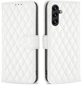 Étui BINFEN - Compatible avec Samsung Galaxy A56 - Étui à rabat BINFEN Rhombus - Wit