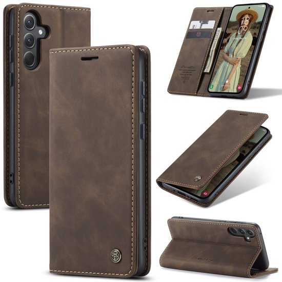 CaseMe Hoesje - Geschikt voor Samsung Galaxy A56 Hoesje - CaseMe 013 Book Case - Donkerbruin