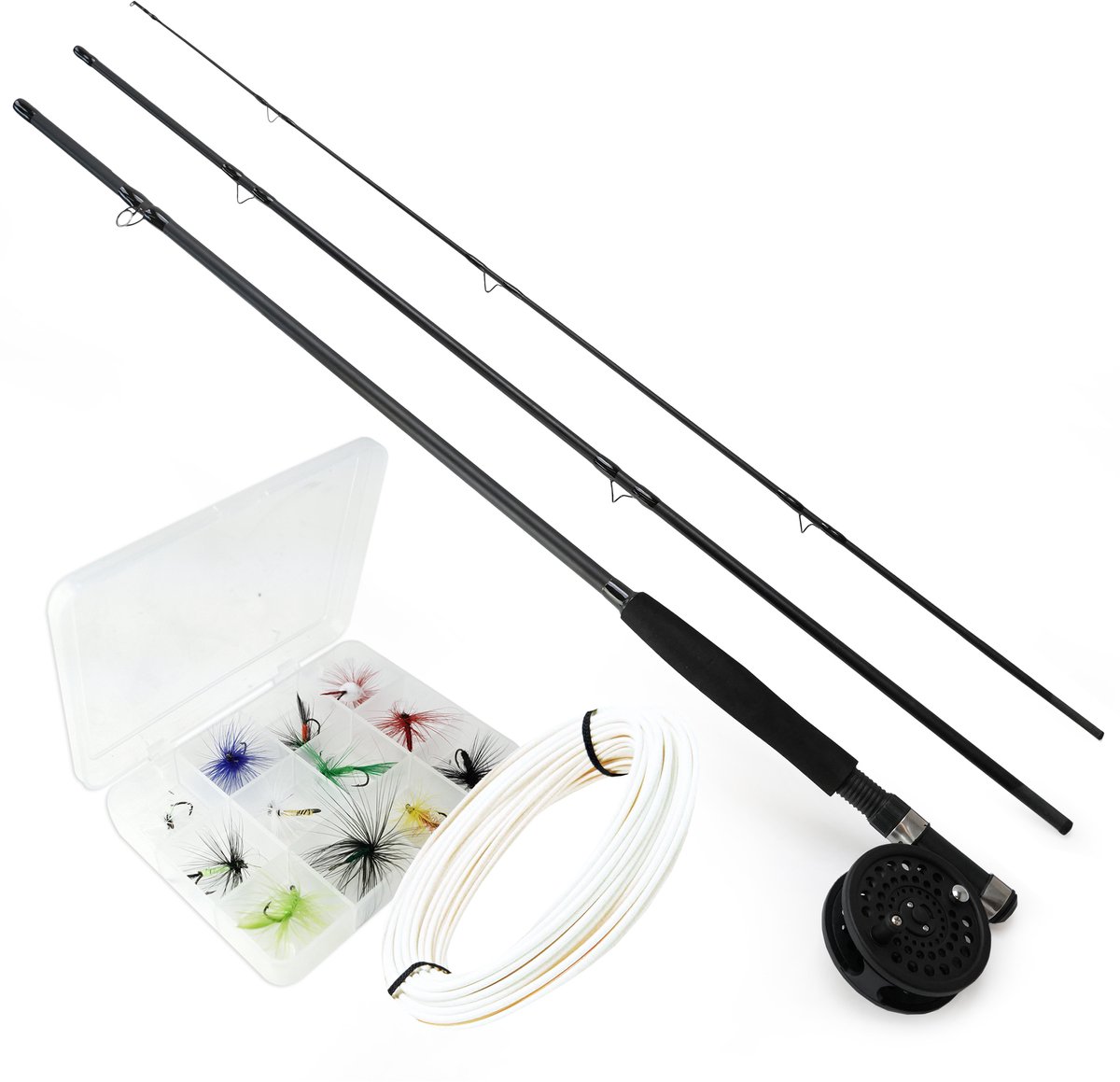 FISH-XPRO Vliegvis Set - Vliegvissen - Fly Fishing - Reel - Vliegenlijn - Leader - Kunstvliegen