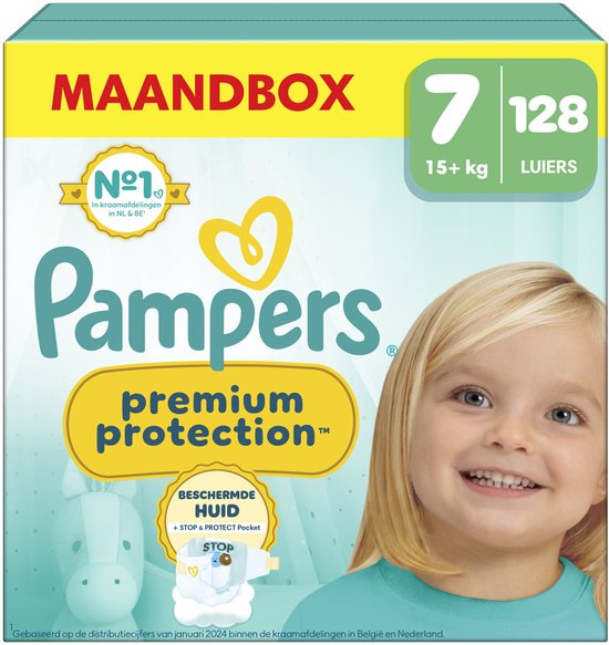 Pampers Premium Protection Luiers - Maat 7 - 128 Stuks - 15kg+