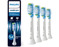 Philips Sonicare Premium Plaque Defence C3 – Opzetborstels voor Elektrische Tandenborstel – Wit – Verpakking van 4 - Tandplakverwijdering HX9044/87