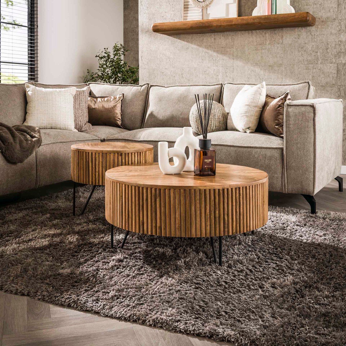 Fraaai - Sedona ronde salontafels - set van 2 - naturel