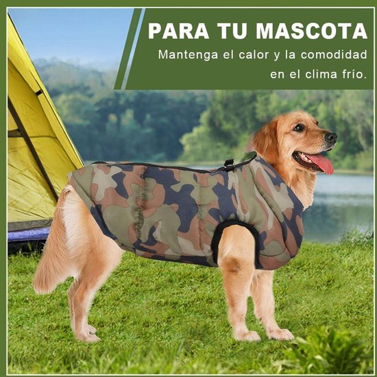 AIMYDOG Warme winterjas voor honden, modieuze sportjas voor koud weer met geïntegreerd harnas, reflecterend en verstelbaar, comfortabel, waterdicht en winddicht vest voor kleine honden