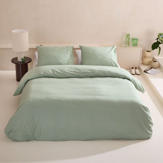 Walra Dekbedovertrek Remade Uni Essence - 240x220 - 100% katoen - Groen van Walra — afbeelding 2