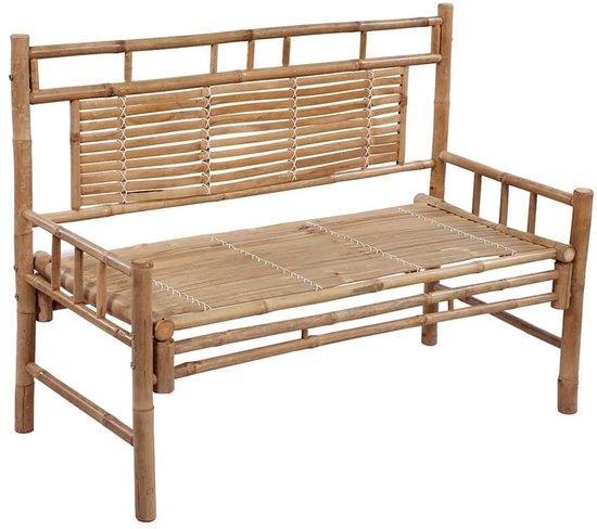 Banc de jardin vidaXL avec kussen - Bamboe - 120 cm Banc de jardin en bambou - Banc de salon - Ensemble de jardin - Bancs d'extérieur - Sièges