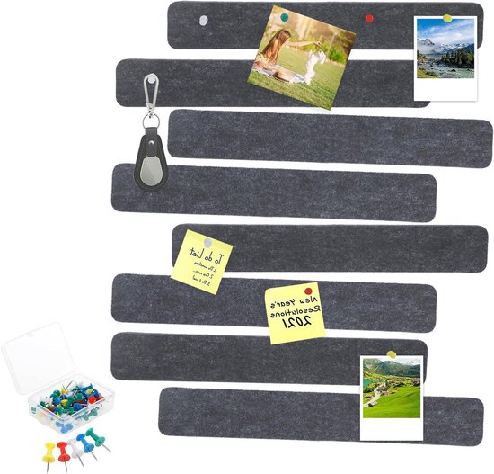 Prikbord groot, zelfklevend vilt prikbord - 6 /12stuks set, 30 × 30 cm