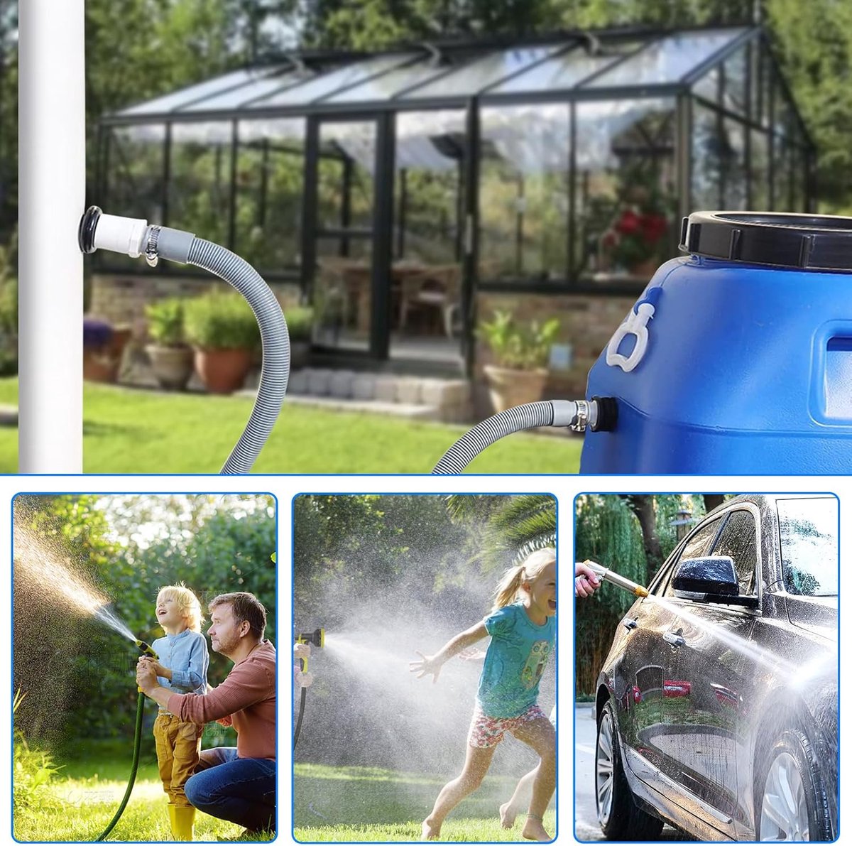 KADAX Regenwaterverzamelaar – 80 Mm, Voor Regenpijp, Met Ventiel, Van ABS, Zwart