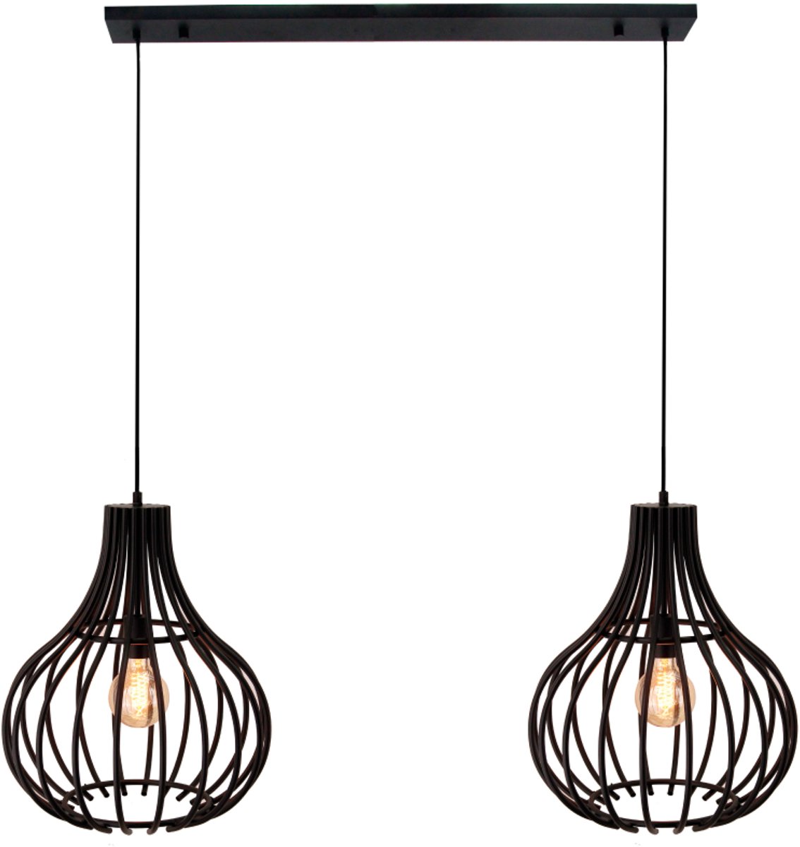 Chericoni Goccia Hanglamp - 2 Lichts - Ø40 cm - Metaal - Zwart