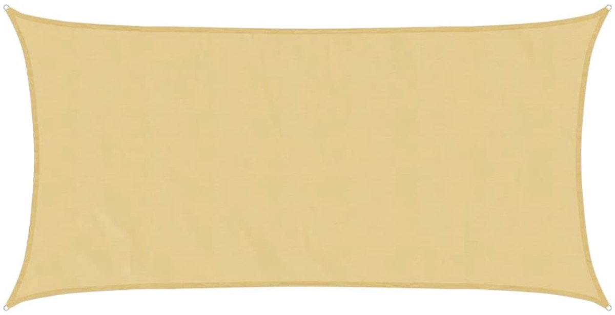 The Living Store Sand-Colored 4x2m Polyester Oxford Sun Sail - Parasol for Garden Summer - Outdoor Decor - Veranda