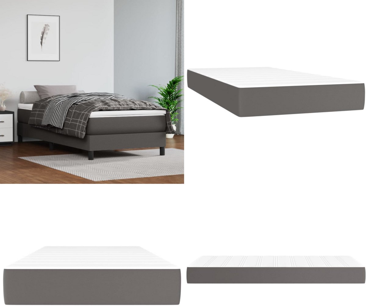 vidaXL Pocketveringmatras 90x200x20 cm kunstleer grijs - Pocketveringmatras - Pocketveringmatrassen - Matras - Pocketvering Matras