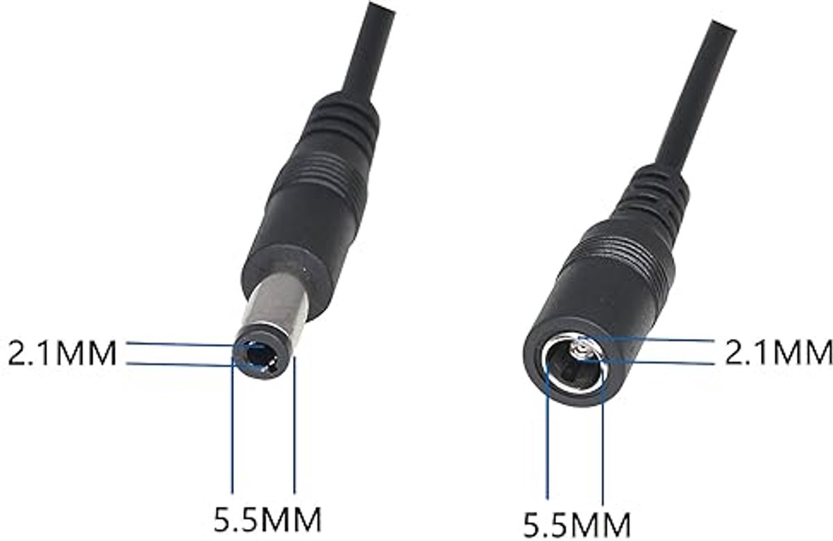 Image of 20cm DC 5.5mm x 2.1mm Mannelijk naar Vrouwelijk Aan/Uit Schakelaar Kabel CANGING voor LED CCTV Beveiligingscamera (4-Pack)